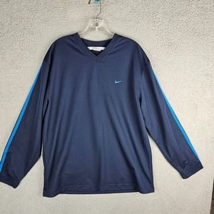 Nike Y2K Athletic Workout Running Blue Long Sleeve Top Men's Size XL